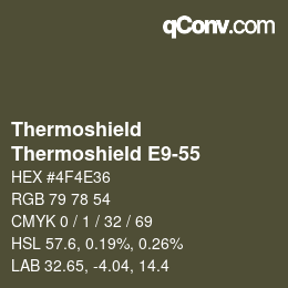 Code couleur: Thermoshield - Thermoshield E9-55 | qconv.com