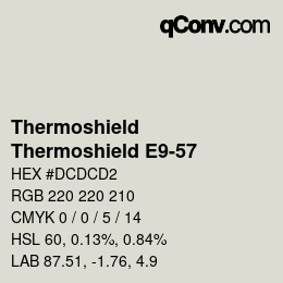 カラーコード: Thermoshield - Thermoshield E9-57 | qconv.com