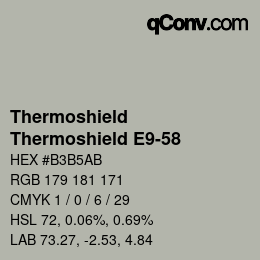 カラーコード: Thermoshield - Thermoshield E9-58 | qconv.com