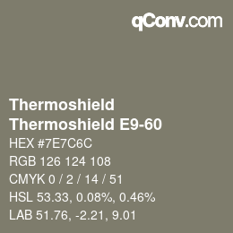 Color code: Thermoshield - Thermoshield E9-60 | qconv.com