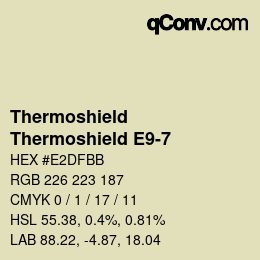 Color code: Thermoshield - Thermoshield E9-7 | qconv.com