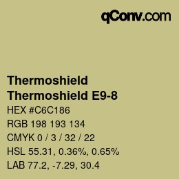 カラーコード: Thermoshield - Thermoshield E9-8 | qconv.com