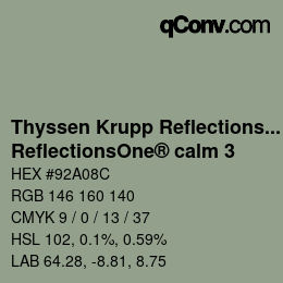 Código de color: Thyssen Krupp Reflections One - ReflectionsOne® calm 3 | qconv.com