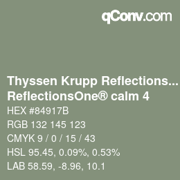 Código de color: Thyssen Krupp Reflections One - ReflectionsOne® calm 4 | qconv.com