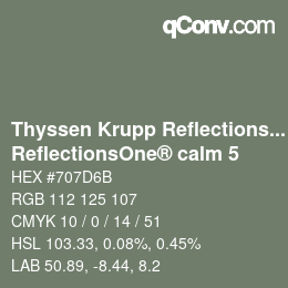 Código de color: Thyssen Krupp Reflections One - ReflectionsOne® calm 5 | qconv.com