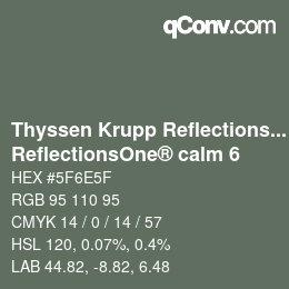 Código de color: Thyssen Krupp Reflections One - ReflectionsOne® calm 6 | qconv.com