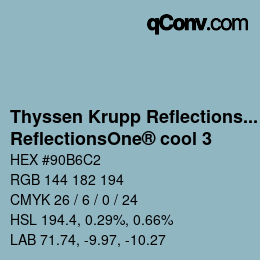 Farbcode: Thyssen Krupp Reflections One - ReflectionsOne® cool 3 | qconv.com