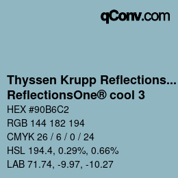 Farbcode: Thyssen Krupp Reflections One - ReflectionsOne® cool 3 | qconv.com