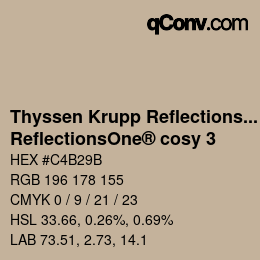 Farbcode: Thyssen Krupp Reflections One - ReflectionsOne® cosy 3 | qconv.com