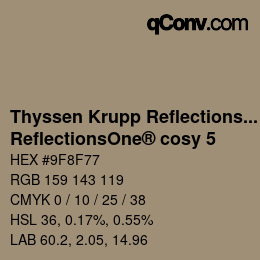 Farbcode: Thyssen Krupp Reflections One - ReflectionsOne® cosy 5 | qconv.com