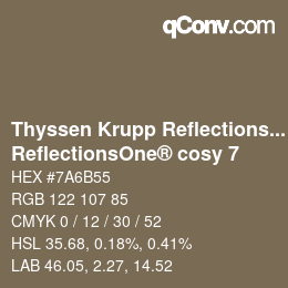 Código de color: Thyssen Krupp Reflections One - ReflectionsOne® cosy 7 | qconv.com