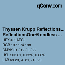 Código de color: Thyssen Krupp Reflections One - ReflectionsOne® endless 3 | qconv.com