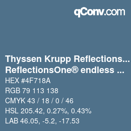 颜色代码: Thyssen Krupp Reflections One - ReflectionsOne® endless 7 | qconv.com
