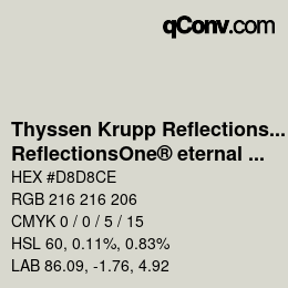 Farbcode: Thyssen Krupp Reflections One - ReflectionsOne® eternal 1 | qconv.com