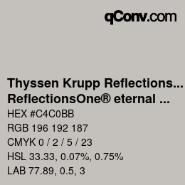 Farbcode: Thyssen Krupp Reflections One - ReflectionsOne® eternal 2 | qconv.com