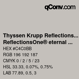 カラーコード: Thyssen Krupp Reflections One - ReflectionsOne® eternal 2 | qconv.com