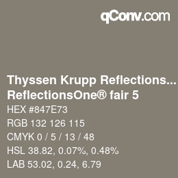 Código de color: Thyssen Krupp Reflections One - ReflectionsOne® fair 5 | qconv.com