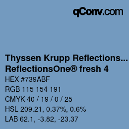 Farbcode: Thyssen Krupp Reflections One - ReflectionsOne® fresh 4 | qconv.com