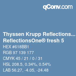 Farbcode: Thyssen Krupp Reflections One - ReflectionsOne® fresh 5 | qconv.com