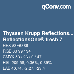 Código de color: Thyssen Krupp Reflections One - ReflectionsOne® fresh 7 | qconv.com