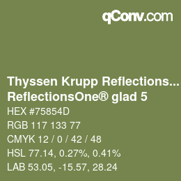 Código de color: Thyssen Krupp Reflections One - ReflectionsOne® glad 5 | qconv.com