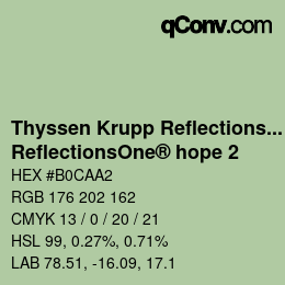 Farbcode: Thyssen Krupp Reflections One - ReflectionsOne® hope 2 | qconv.com