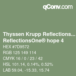 Código de color: Thyssen Krupp Reflections One - ReflectionsOne® hope 4 | qconv.com