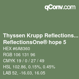 Farbcode: Thyssen Krupp Reflections One - ReflectionsOne® hope 5 | qconv.com