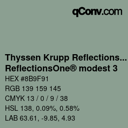 Código de color: Thyssen Krupp Reflections One - ReflectionsOne® modest 3 | qconv.com