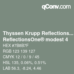 Código de color: Thyssen Krupp Reflections One - ReflectionsOne® modest 4 | qconv.com