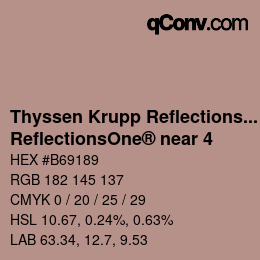 カラーコード: Thyssen Krupp Reflections One - ReflectionsOne® near 4 | qconv.com