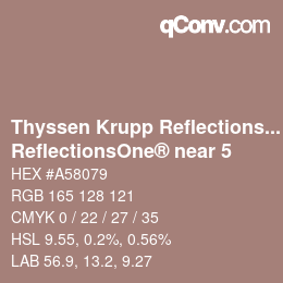 Código de color: Thyssen Krupp Reflections One - ReflectionsOne® near 5 | qconv.com