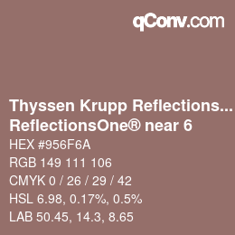 Código de color: Thyssen Krupp Reflections One - ReflectionsOne® near 6 | qconv.com