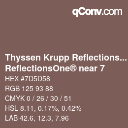 Código de color: Thyssen Krupp Reflections One - ReflectionsOne® near 7 | qconv.com