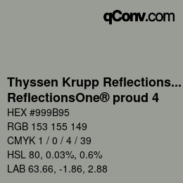 Farbcode: Thyssen Krupp Reflections One - ReflectionsOne® proud 4 | qconv.com