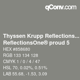 Farbcode: Thyssen Krupp Reflections One - ReflectionsOne® proud 5 | qconv.com