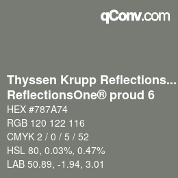 Código de color: Thyssen Krupp Reflections One - ReflectionsOne® proud 6 | qconv.com