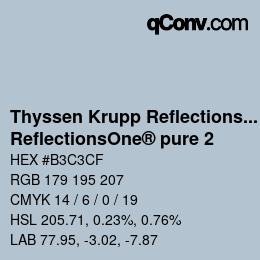 Farbcode: Thyssen Krupp Reflections One - ReflectionsOne® pure 2 | qconv.com