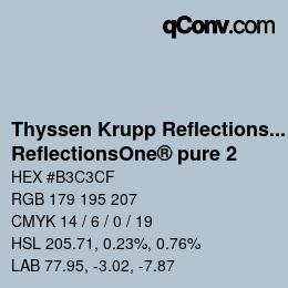 Code couleur: Thyssen Krupp Reflections One - ReflectionsOne® pure 2 | qconv.com