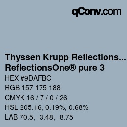 カラーコード: Thyssen Krupp Reflections One - ReflectionsOne® pure 3 | qconv.com