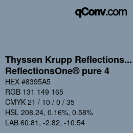 颜色代码: Thyssen Krupp Reflections One - ReflectionsOne® pure 4 | qconv.com