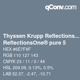 Código de color: Thyssen Krupp Reflections One - ReflectionsOne® pure 5 | qconv.com