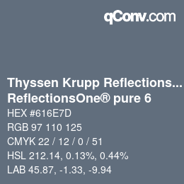 Código de color: Thyssen Krupp Reflections One - ReflectionsOne® pure 6 | qconv.com