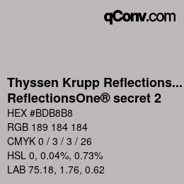 Farbcode: Thyssen Krupp Reflections One - ReflectionsOne® secret 2 | qconv.com