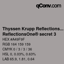 カラーコード: Thyssen Krupp Reflections One - ReflectionsOne® secret 3 | qconv.com