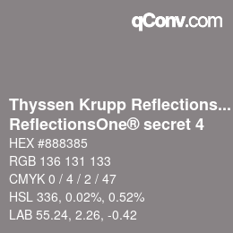 Código de color: Thyssen Krupp Reflections One - ReflectionsOne® secret 4 | qconv.com