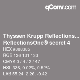 カラーコード: Thyssen Krupp Reflections One - ReflectionsOne® secret 4 | qconv.com