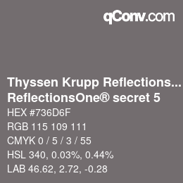 Farbcode: Thyssen Krupp Reflections One - ReflectionsOne® secret 5 | qconv.com