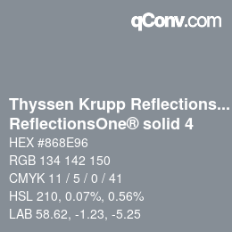 Farbcode: Thyssen Krupp Reflections One - ReflectionsOne® solid 4 | qconv.com