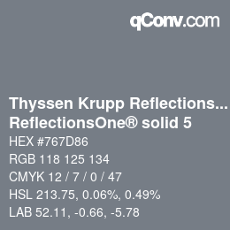 Código de color: Thyssen Krupp Reflections One - ReflectionsOne® solid 5 | qconv.com